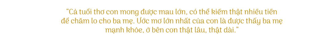 điều con mong muốn là ba mẹ luôn khỏe mạnh