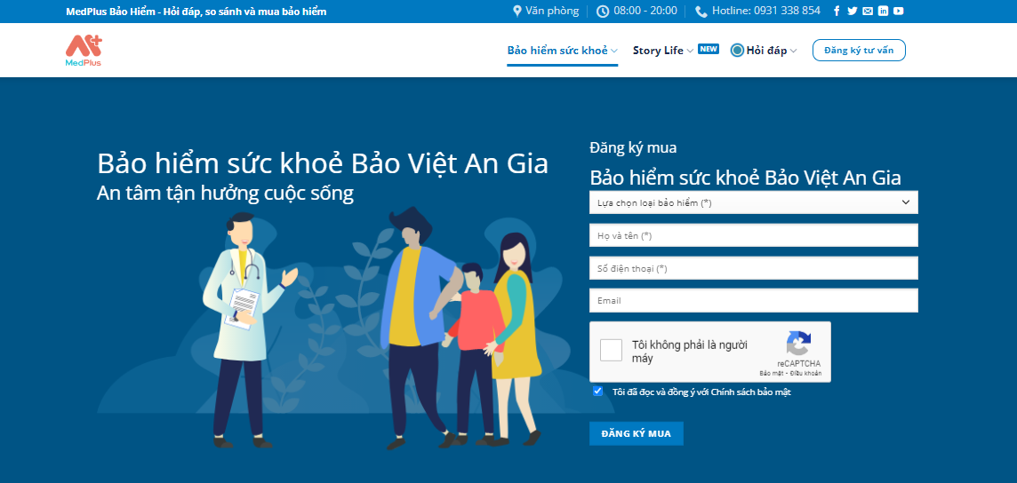 mua bảo hiểm sức khoẻ Bảo Việt An Gia tại website được ủy quyền MedPlus