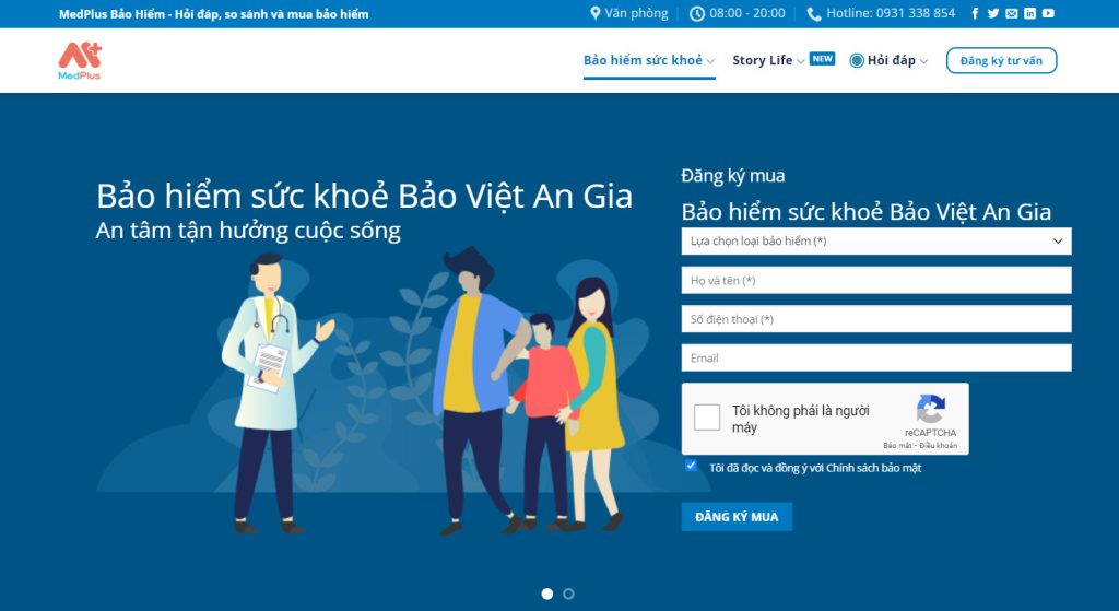 Mua bảo hiểm sức khoẻ Bảo Việt An Gia tại website được ủy quyền MedPlus.