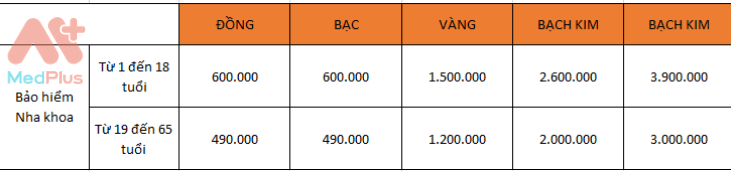 phí quyền lợi nha khoa bảo hiểm Bảo Việt An Gia