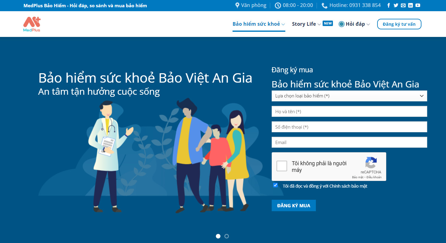 Mua bảo hiểm Bảo Việt An Gia trực tuyến.