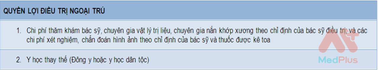 quyền lợi điều trị ngoại trú bảo hiểm chăm sóc sức khỏe Dai-ichi