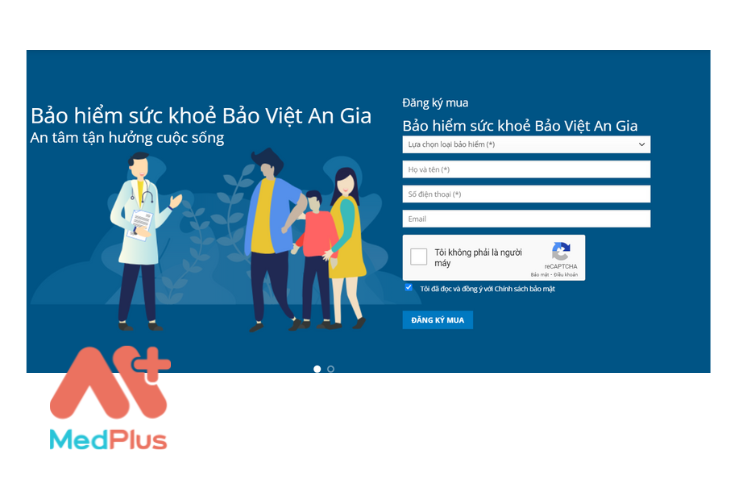 Biểu mẫu đăng ký mua bảo hiểm sức khỏe Bảo Việt An Gia trực tuyến